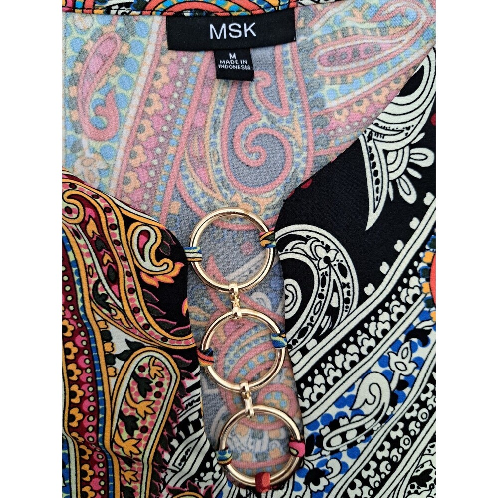 MSK Dress Lot of 2 Tropical Floral Paisley Stretchy Comfortable Size Medium - Picture 9 of 15